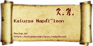 Kaluzsa Napóleon névjegykártya